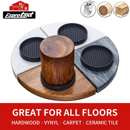 Ezprotekt Non Slip Furniture Pads, 12 Pcs 2" Anti Skid Rubber Furniture Caster Cups, Anti-Slip Furniture Coasters for Hardwood Floors, Anti Slide Floor Protectors for Bed Couch Stoppers (Black)