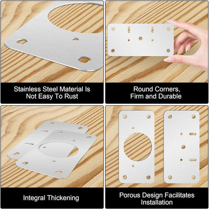12-Pack Cabinet Hinge Repair Kit - Hinge Fixing Plates for Kitchen, Cupboard, Locker, Cabinet Doors