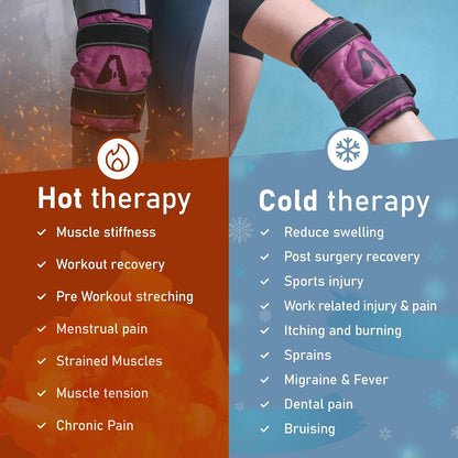 Flexible Knee Wrap Hot and Cold Gel Pack 10" x 12.5"