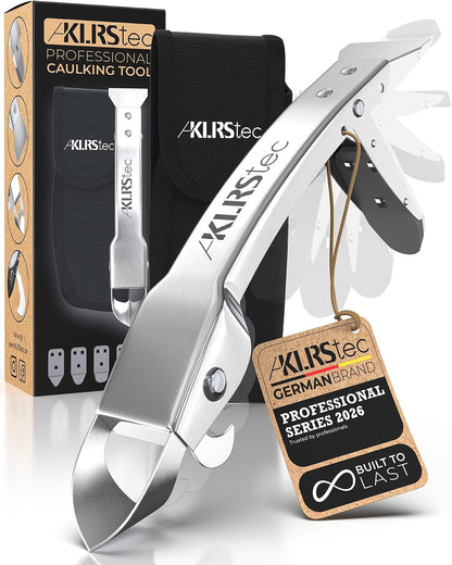 KLRStec Silicone Caulking Tool Kit, 4 in 1 Caulk Remover Tool & Scraper | Silicone caulk remover tool, stainless steel blade, foldable caulking tool design