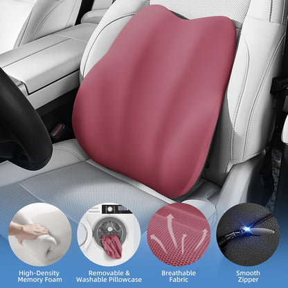 BEBAS Ergonomic Lumbar Support Pillow for Car, Memory Foam Car Back Cushion