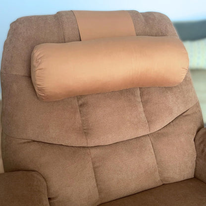 Recliner Pillow for Lumbar, Neck, and Cervical Support, Sleep, Couch, Office Chair, Headrest, Weighted, No Velcro Required, (Black)
