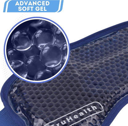 Gel Bead Hot and Cold Eye Masks - FSA HSA Approved Reusable Gel Bead Ice Pack Provides Ice and Heat Pain Relief for Head, Puffy Eyes, Beauty, Relaxing, and Sleep (Navy Blue)