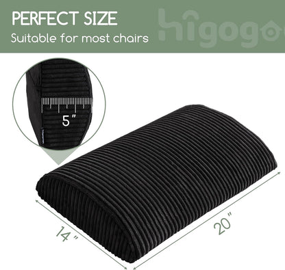 HIGOGOGO Lumbar Support Pillow for Recliner Chair/Accent Chair/Couch, Memory Foam Back Support Cushion for Elderly, Recliner Cushions for Back Rest, Pain Relief, Reading, Washable Cover, Brown