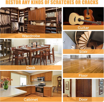 Wood Furniture Repair Kit- Set of 41 Laminate Vinyl Floor Repair Kit Wood Fillers,Floor Scratch Repair, Touch Up Markers, Restore Hardwood Scratches, Cracks, Hole for Floor, Table, Door, Cabinet