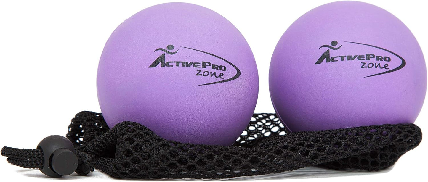 Therapy Massage Ball - Instant Muscle Pain Relief. Proven Effective for Myofascial Release, Deep Tissue Pressure, Yoga & Trigger Point Treatments. Set - 2 Extra Firm Balls W/Mesh Bag.