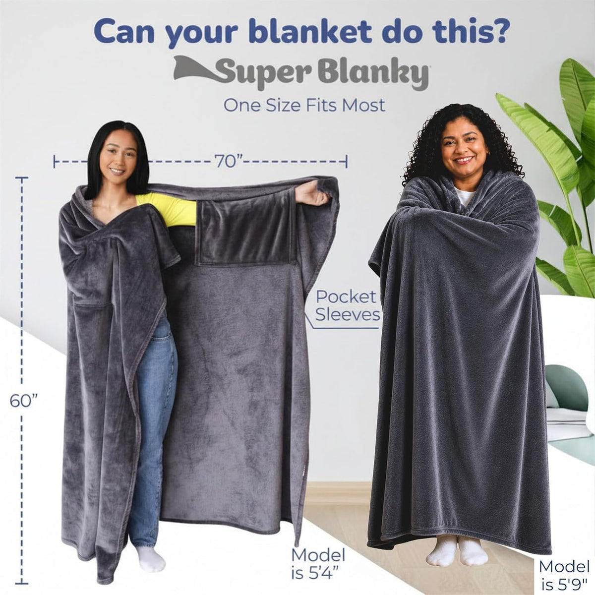 Super Blanky Wearable Blankets for Women & Men, Dorm Room Essentials, Gift for Her, Gifts for Women, Wife Birthday Gift Ideas