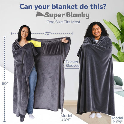Super Blanky Wearable Blankets for Women & Men, Dorm Room Essentials, Gift for Her, Gifts for Women, Wife Birthday Gift Ideas