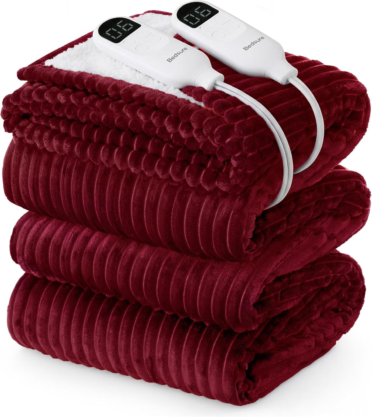 Bedsure GentleSoft Heated Blanket Throw - Soft Ribbed Flannel Electric Blanket, Gifts for Grandma (50x60 inches, Grey)