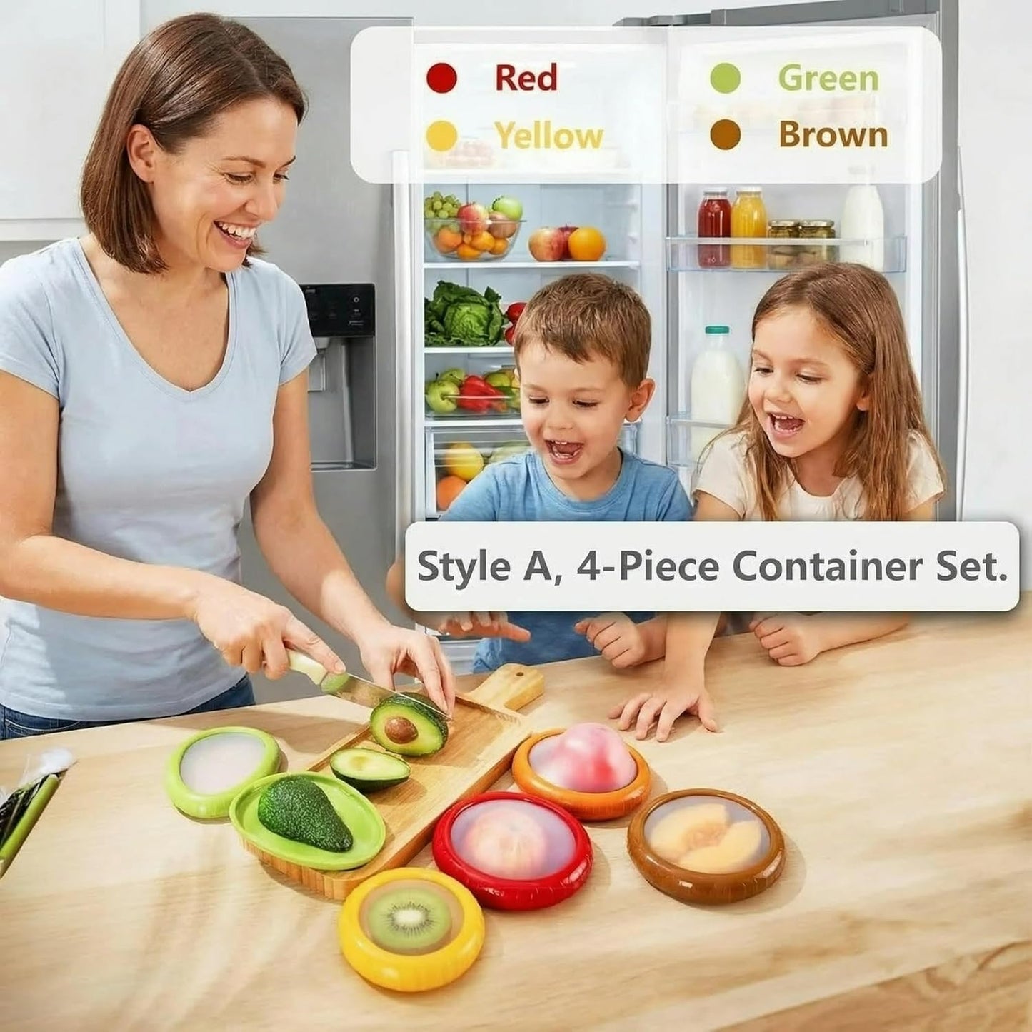 Avocado Saver and Onion Storage - Set of 4 Reusable Storage Containers for Fridge - Ideal for Potatoes, Tomato, Grapes, Garlic, Lemons