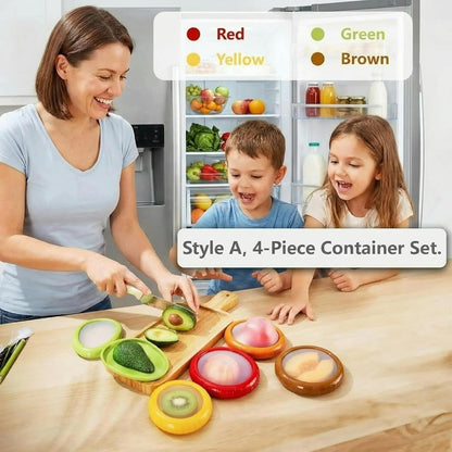 Avocado Saver and Onion Storage - Set of 4 Reusable Storage Containers for Fridge - Ideal for Potatoes, Tomato, Grapes, Garlic, Lemons