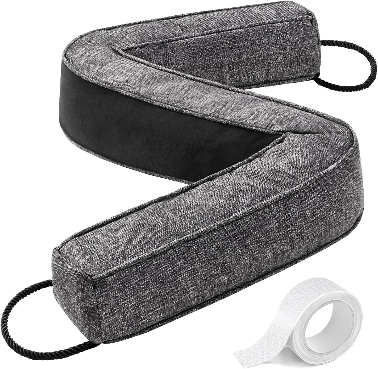 Comfyanno 38” Weighted Under Door Draft Stopper, 2.2lb Door Wind Blocker | Fits 3” Large Gap, Block Air Draft from Bottom Door, Fits Front Door, Bedroom Door, Interior Door, Easy to Install, Black