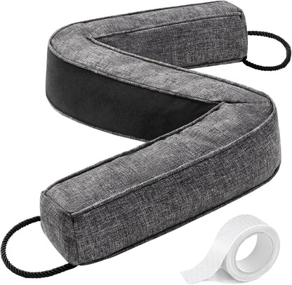 Comfyanno 38” Weighted Under Door Draft Stopper, 2.2lb Door Wind Blocker | Fits 3” Large Gap, Block Air Draft from Bottom Door, Fits Front Door, Bedroom Door, Interior Door, Easy to Install, Black