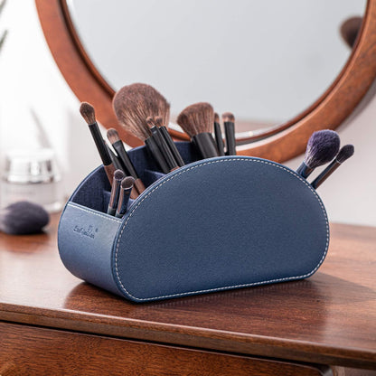 Remote Control Holders Organizer Box with 5 Compartment PU Leather Caddy | Multi-functional Office Desk Storage Caddy Store Tv Remote for Media Player,Brush,Pencil,Glassees&Office Supplies