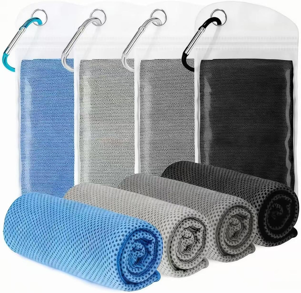 Cooling Towels 8 Pack(40"x12")for Neck and Face, Cooling Neck Wraps for Gym