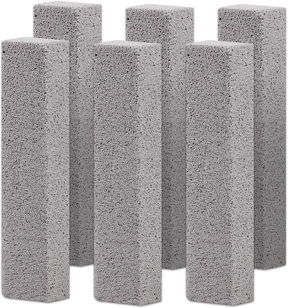 Herda 8-Pack Pumice Stone Scouring Stick with 2 Universal Handles, Pumice Stone for Cleaning Stove, Toilet, Tub, Grill, Swimming Pool, Sink, Removes Hard Water Rings, Calcium Deposits, Rust Buildup