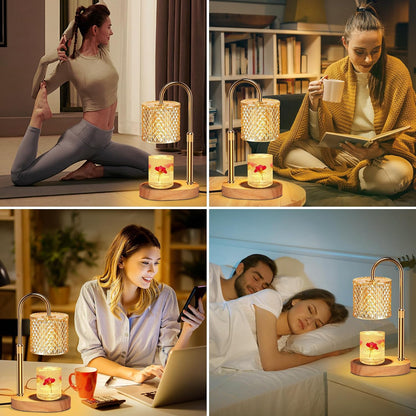 ZENLEA Candle Warmer Lamp with Timer, Candle Lamp with Dimmer, Wax Warmer Height Adjustable for Home Decor, Wax Melt Warmer for Scented Candles