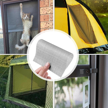 16PCS Window Screen Patch Kit 5"×7" & 4.5"×4.5" – Fiberglass Self-Adhesive Waterproof Mesh Tape for Tears & Holes, Strong Quick Fix for Door Mesh