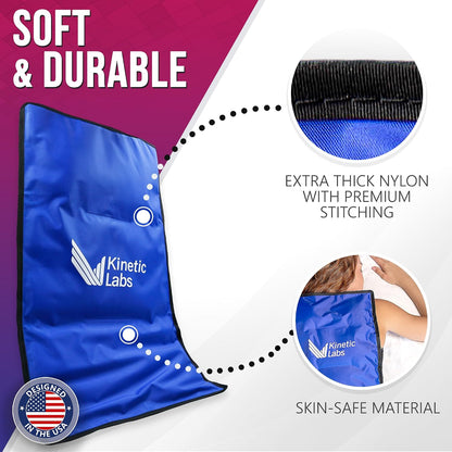 Ice Packs for Injuries Reusable (2 Pack) – Flexible Gel Ice Pack for Knee, Shoulder, Back – Soft Hot & Cold Therapy – Kinetic Labs