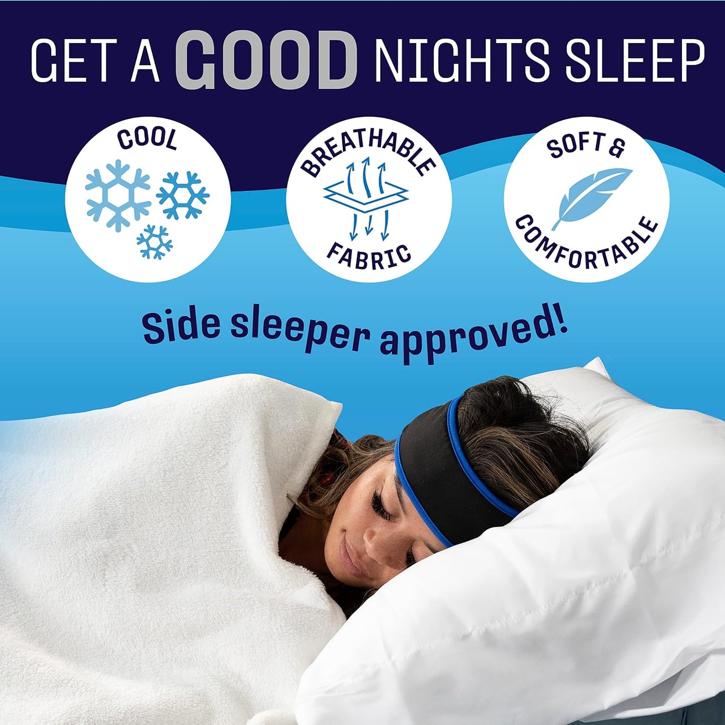 CozyPhones Sleep Headphones - Over Ear Headphones from Ultra Thin Cool Mesh Wired for Side Sleepers, Meditation, Running, Laptop, and Phone - White | Ultra Thin for Side Sleepers, Meditation, Running, Laptop, and Phone