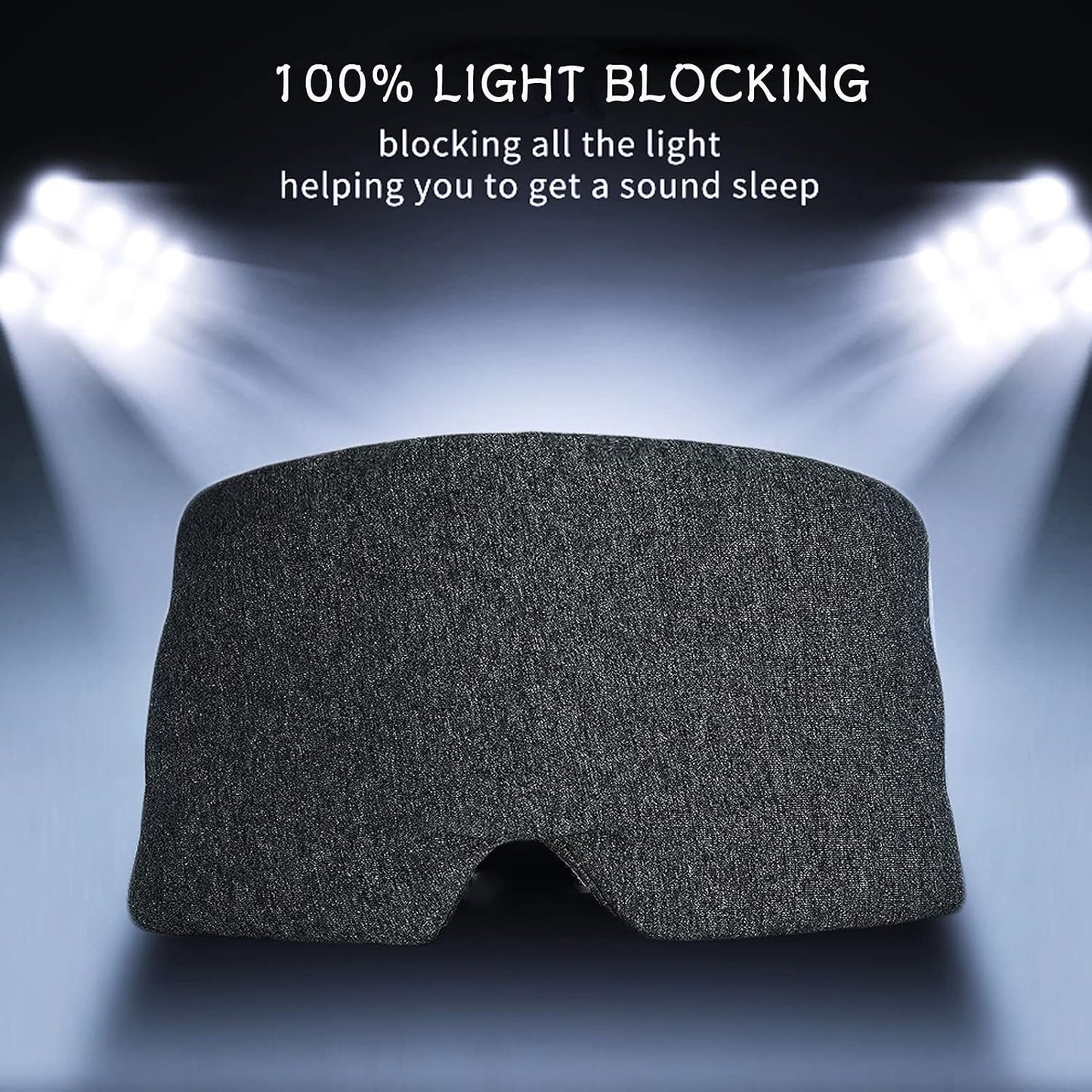 Sleep Mask for Men Women,100% Cotton Sleep Eye Mask with Fully Adjustable Strap, 100% Light Blocking Eye Mask for Sleeping, 0 Pressure Eye Covers for Travel Yoga Nap (Gray)