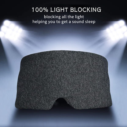 Sleep Mask for Men Women,100% Cotton Sleep Eye Mask with Fully Adjustable Strap, 100% Light Blocking Eye Mask for Sleeping, 0 Pressure Eye Covers for Travel Yoga Nap (Gray)