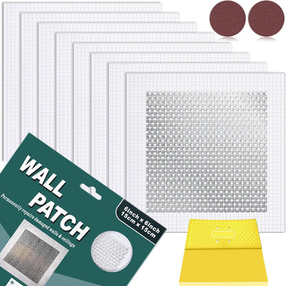Ranekie 14 Pack Drywall Repairs Patch, 4/6/8 Inch Drywall Repair Kit with Extended Self-Adhesive Mesh,Large Hole Patch Repair for Drywall,Heavy Duty Dry Wall Hole Repair Patch