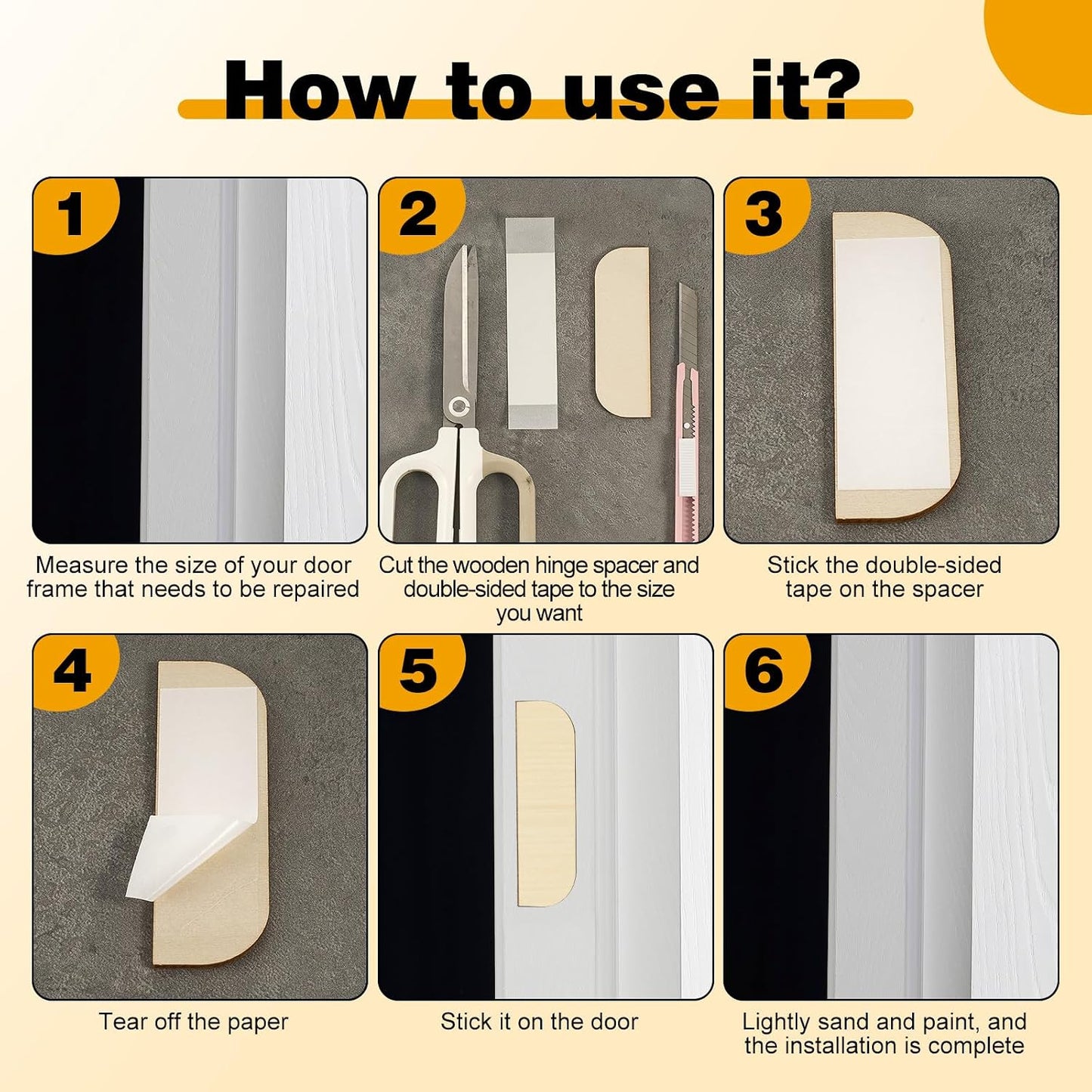 24 Set Wooden Hinge Filler Plates Kit Door Hinge Repair Plate for Kitchen Cabinet Hinges Door Cover Plate Hole Cover Fillers with Double Sided Tape(Log)