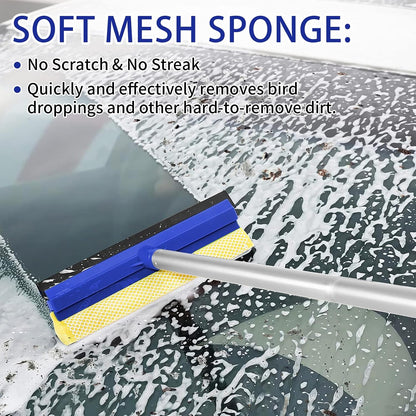 Wontolf 62'' Car Wash Brush Kit with Long Handle, Chenille Microfiber Car Wash Mop Mitt Scratch-Free Car Detailing Cleaning Brush Care Kit Car Cleaning Supplies for Cars RV Truck Boat