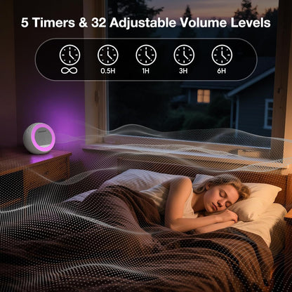 Sound Machine for Baby&Adults with Light, White Noise for Sleeping