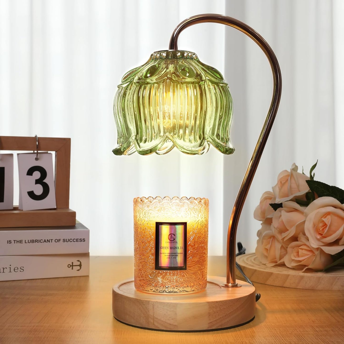 Flower Candle Warmer Lamp with Timer & Dimmer | Fits All Jar Scented Candles - Christmas & Mothers Day Gift for Women，Mom，Her