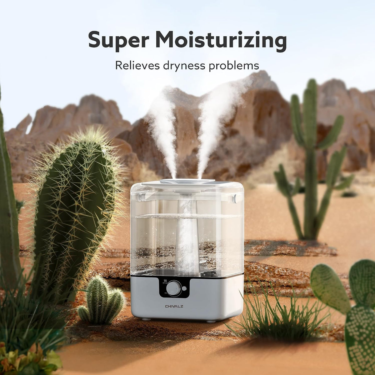 CHIVALZ 6L Humidifiers for Bedroom, Cool Mist, 26dB, 50H Runtime, White