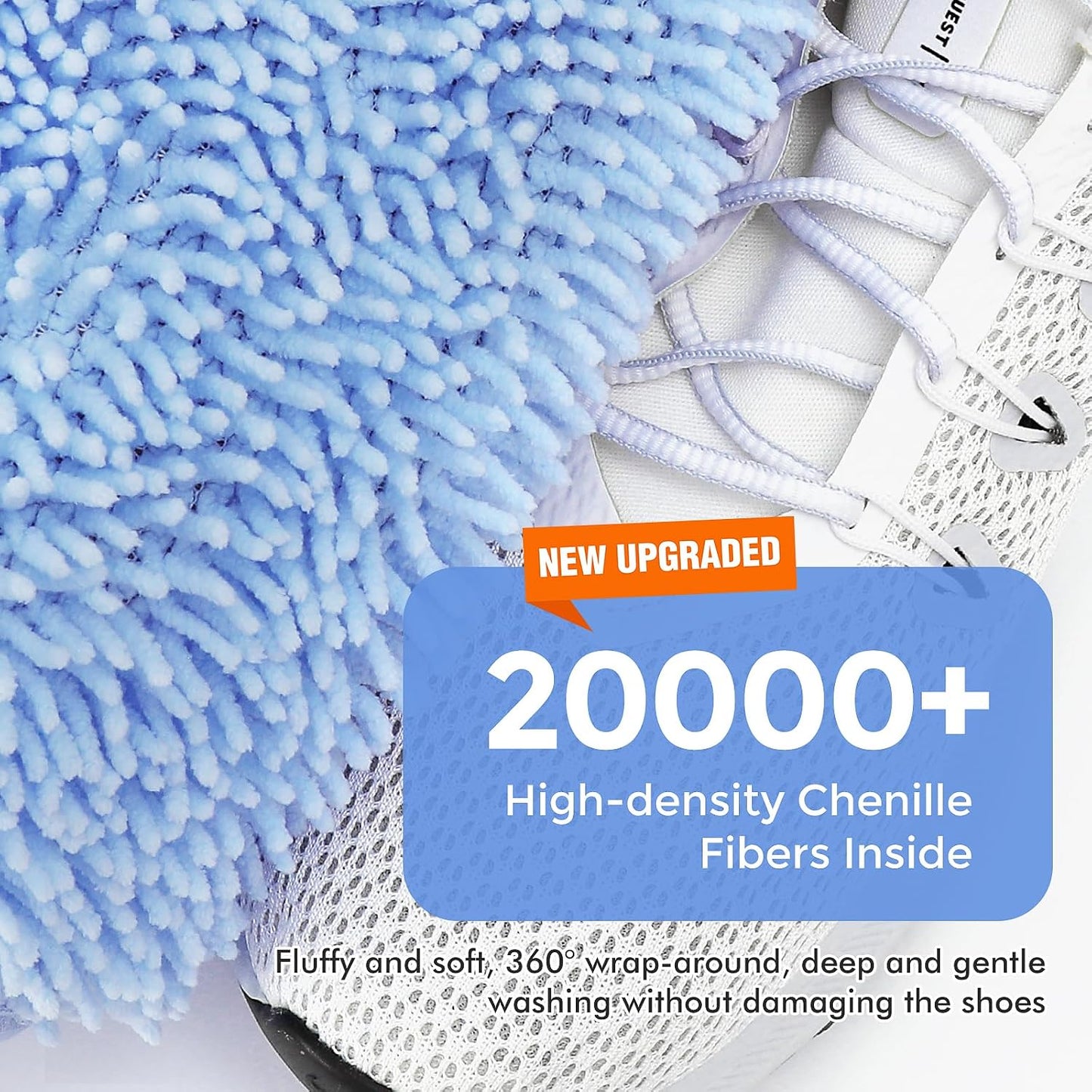 2-Pack Shoe Washing Machine Bags for Sneakers & Delicate Shoes, White | 3X Fade-resistant Fabric and 20,000+ Dense Fibers Lift Dirt, Protect Shoes and Reduce Scrubbing, Washer / Dryer Safe