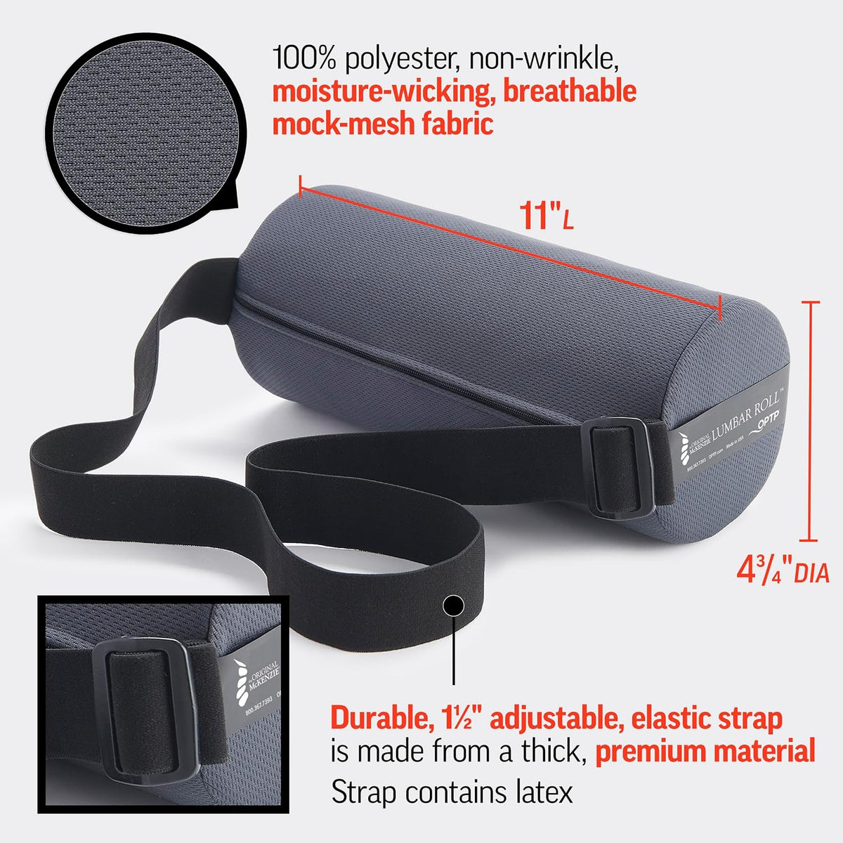 OPTP The Original McKenzie Lumbar Roll – Firm Density Low Back Support