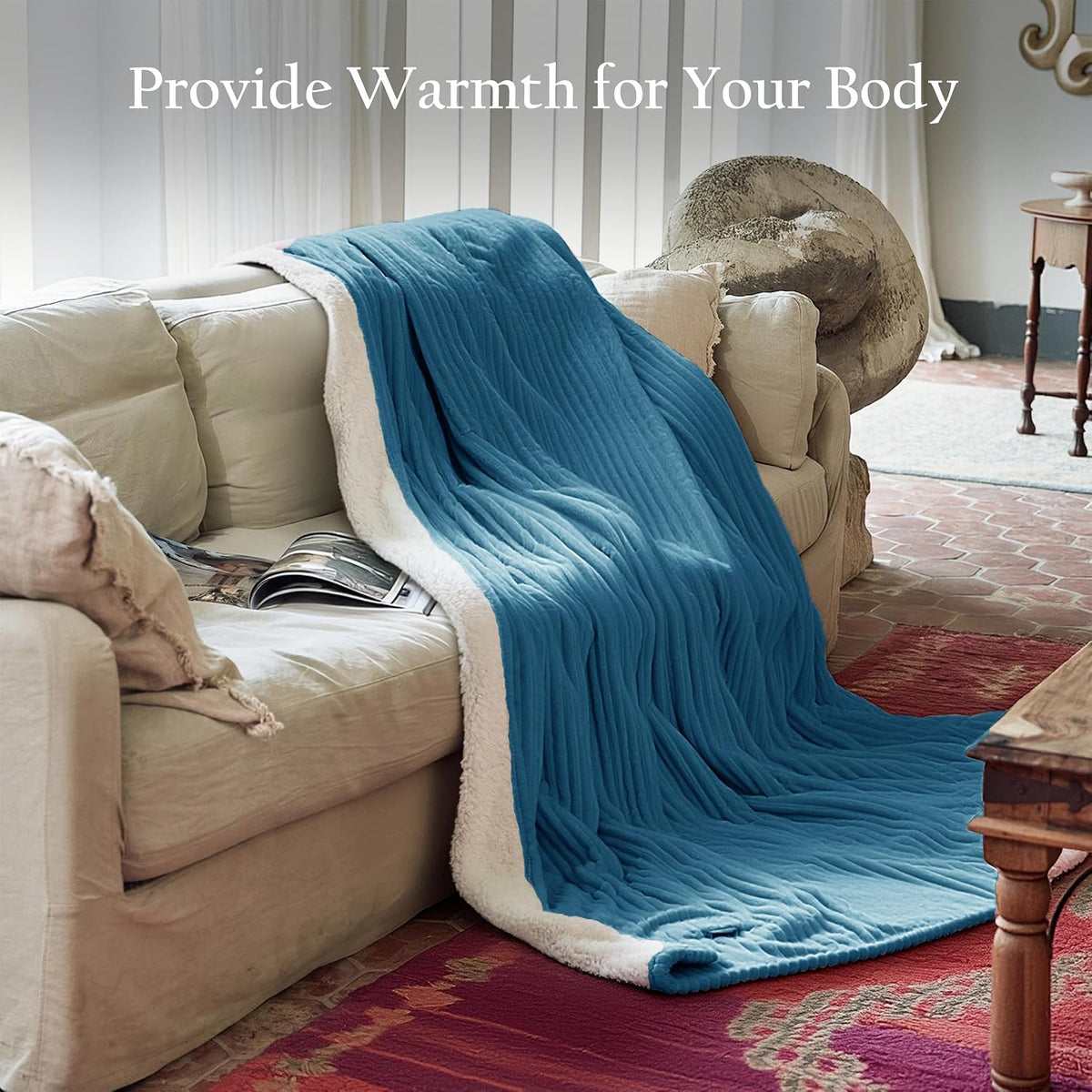 Texciting Heated Blanket 50"X60",Soft Electric Blanket,ETL Certified,Grey