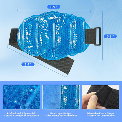 MR.ICE Knee Ice Pack Wrap 2 Packs,Reusable Ice Packs for Knee Replacement Surgery, Gel Cold Therapy Pack for Injuries, Surgery Recovery, Arthritis, Swelling, Bruises, Joint & Muscle Pain Relief