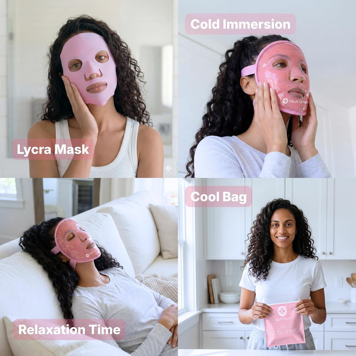 Medi Grade Cooling Face Mask, Gel Ice Pack for Face with Lycra Cover
