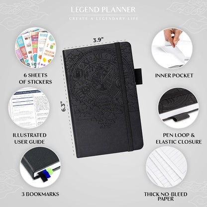 Legend Food Journal, Weight Loss & Meal Tracking Diary 5.8x8.3 Hot Pink