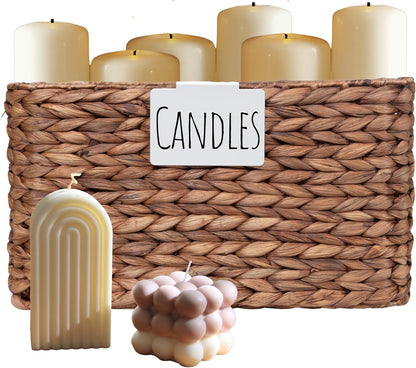 Hygge & Sage: Metal Non-Slip Basket Labels Clip On for Storage Bins, or Wire Racks | Includes 8 Labels, 8 Non-Slip Pads, and 1 Free Marker (Cream)