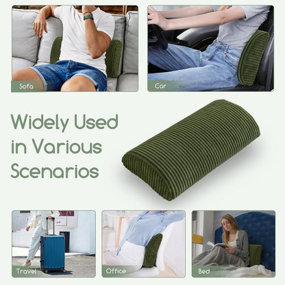 HIGOGOGO Lumbar Support Pillow for Recliner Chair/Accent Chair/Couch, Memory Foam Back Support Cushion for Elderly, Recliner Cushions for Back Rest, Pain Relief, Reading, Washable Cover, Brown