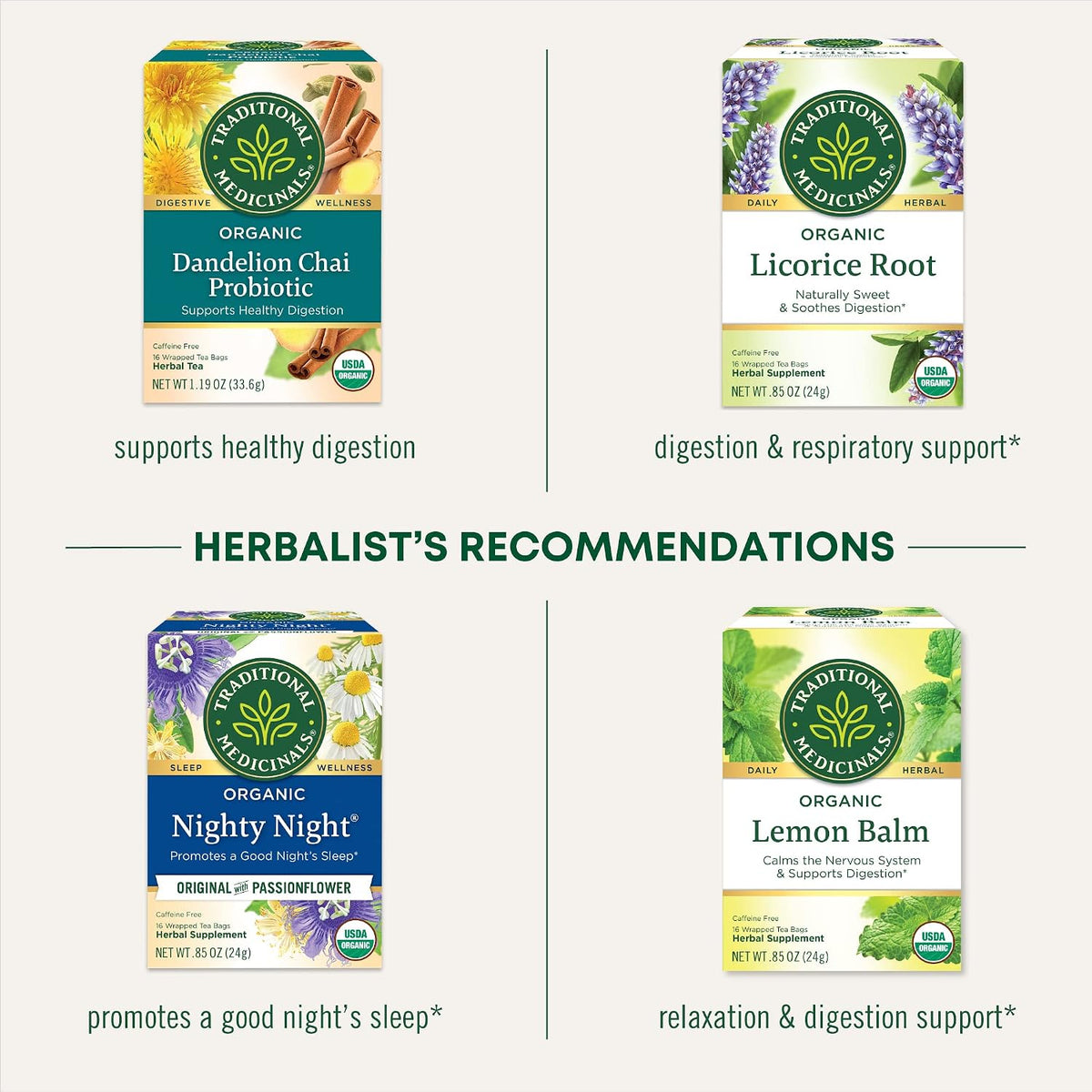 Traditional Medicinals Organic, Chamomile Tea - Supports Stress Relief and Relaxation - Kosher, Non-GMO, Caffeine-Free, Compostable - 16 Tea Bags