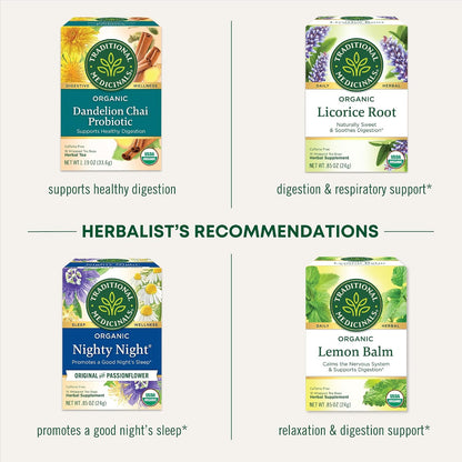 Traditional Medicinals Organic, Chamomile Tea - Supports Stress Relief and Relaxation - Kosher, Non-GMO, Caffeine-Free, Compostable - 16 Tea Bags