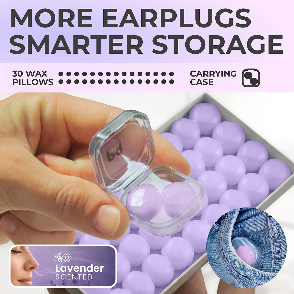 Peace&Quiet PQ Wax Ear Plugs for Sleeping - 30 Silicone Wax Earplugs