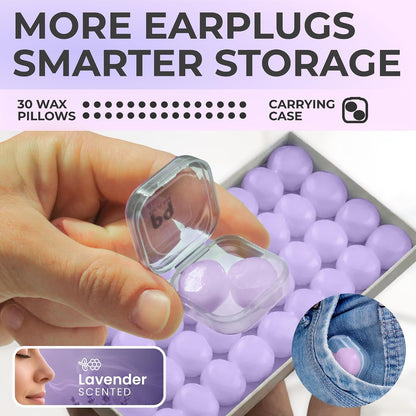 Peace&Quiet PQ Wax Ear Plugs for Sleeping - 30 Silicone Wax Earplugs