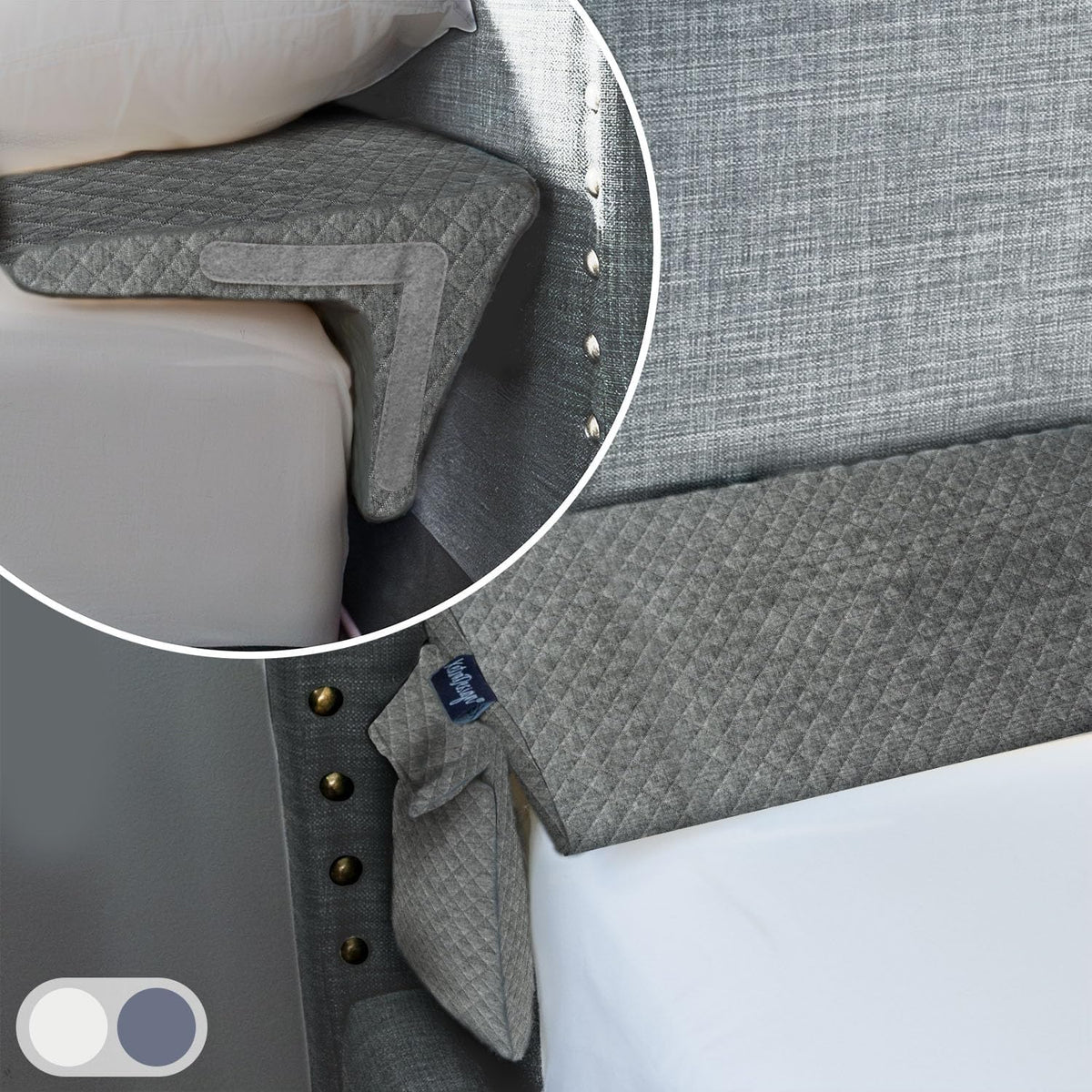 XetraDesign Bed Wedge Pillow for Headboard Gap Up to 7", Triangle Gap Filler for Bed, Mattress Wedge Gap Filler, Headboard Space Filler, Corner Pillow, White Queen 60"