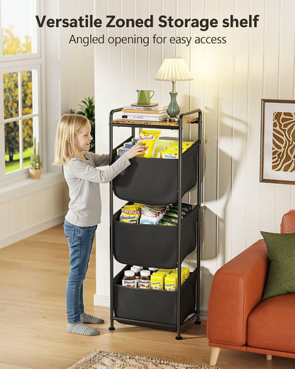 3 Section Laundry Sorter with Removable Bags, 120L Rolling Vertical Laundry Hamper, Stackable Laundry Baskets organizer for Bathroom, Apartment, Dorm (Beige, With Wheel)