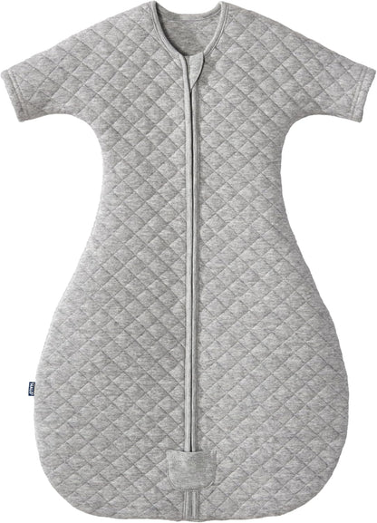 HALO Easy Transition SleepSack, Baby Sleep Sack Wearable Blanket, 100% Cotton, Soft & Breathable, 1.0 TOG, Helps Transition from Swaddle for Infants, Heather Grey, Small