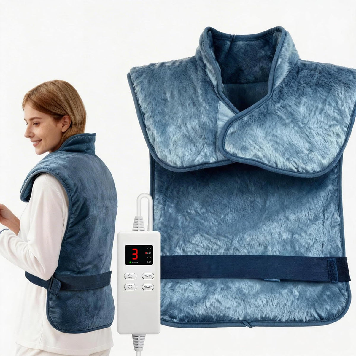 Wearable Heating Pad for Back Neck and Shoulders, Heating Wrap for Pain Relief, Gifts for Mom Grandma Women, Birthday Gifts for Women Men, Gifts for Women, Mothers Day Gifts