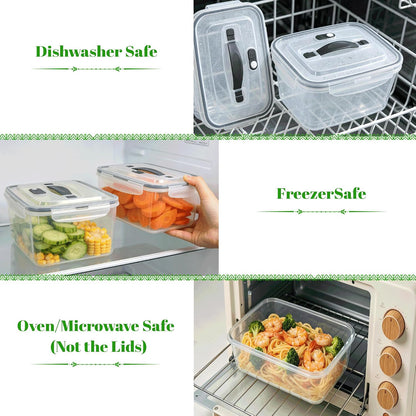 KUK 4 Pack Fruit Storage Containers for Fridge, Leakproof Food Containers with Removable Colander, Fruit Containers for Fridge BPA Free Produce Containers Keep Vegetables Berry Meat Fresh Longer