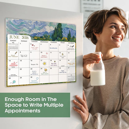 2026-2027 Magnetic Calendar for Refrigerator, Apr 2026-Dec 2027 | 21-Month Fridge Calendar 2026-2027 for Home Planning, Scheduling and Easy Organization, Greenery